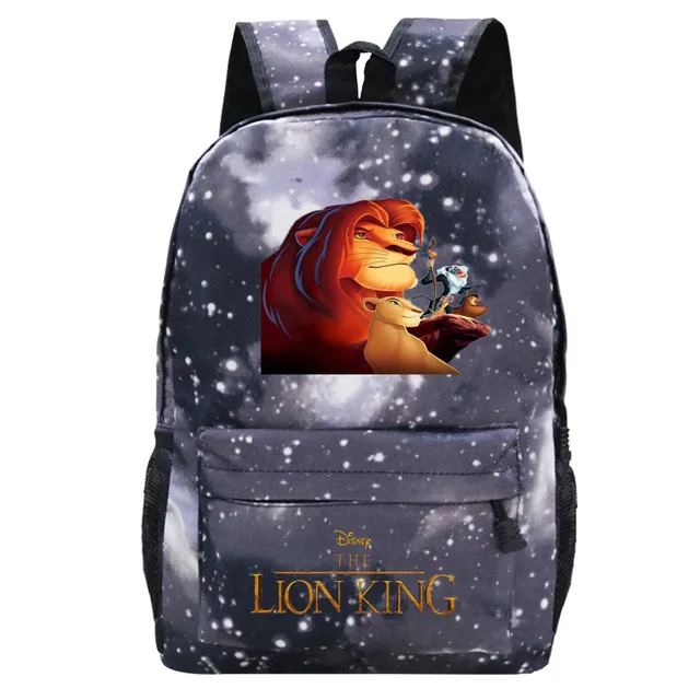 2021 New The Lion King Backpack Disney Cartoons Men Outdoor Travel Bag Laptop Bag Starry Sky Children Student School Bags Gifts 15