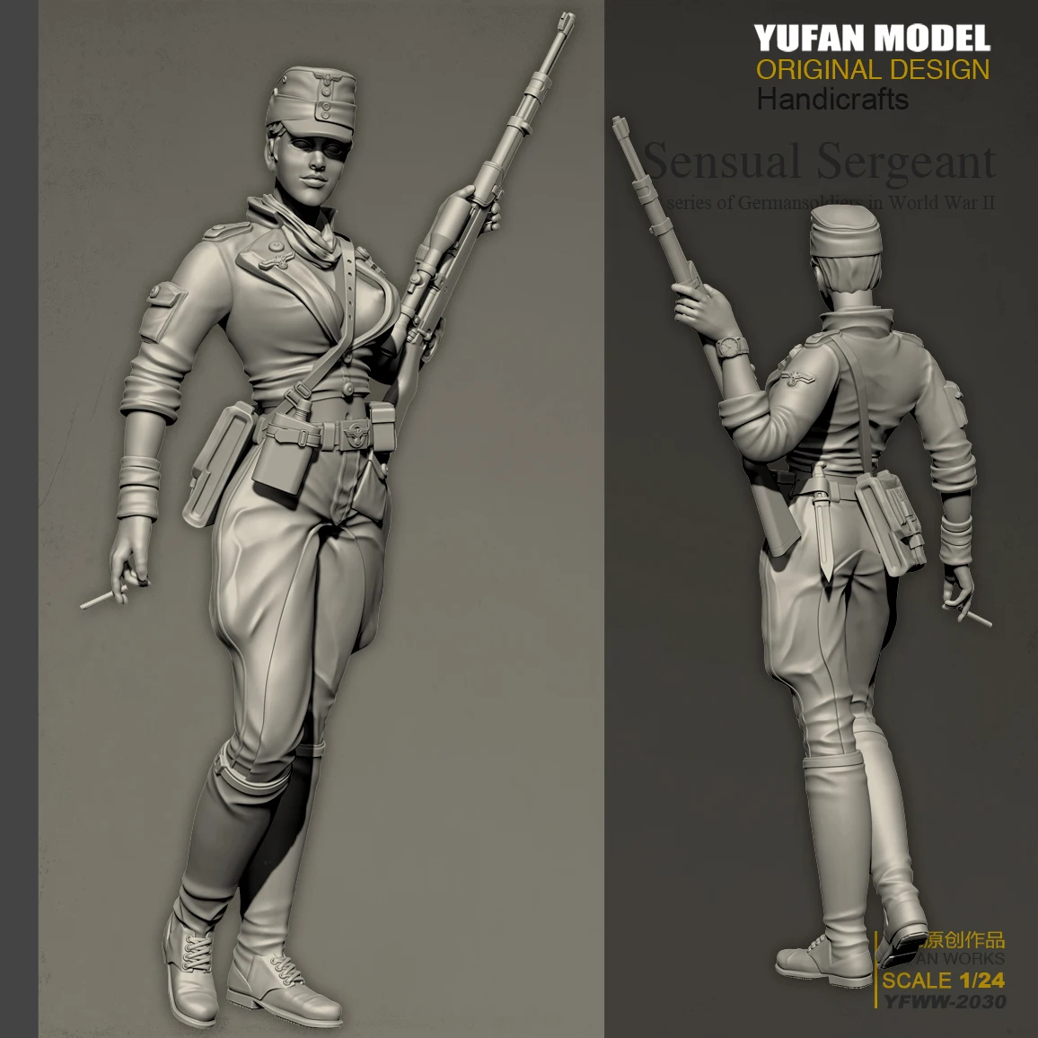YUFAN модель 1/24 комплекты из смолы сексуальный женский ганнер каучуковый солдат самособранный(75 мм) YFWW-2030