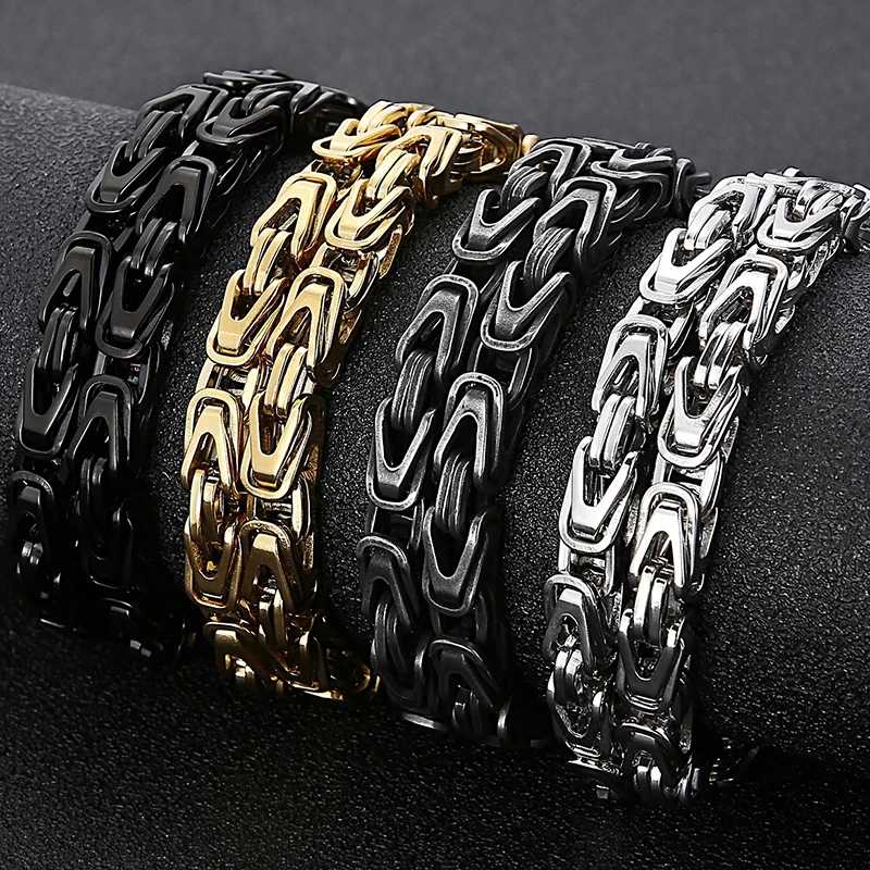 Stainless Steel Necklace 50-65CM 25.5" 6MM Chain Choker for Men Luxury Gold Color Best Friends Christmas Gifts