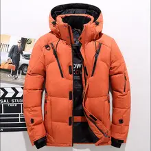 Высокое качество 90% белый утиный толстый пуховик Мужское пальто зимние парки Мужская теплая брендовая одежда Зимний пуховик верхняя одежда