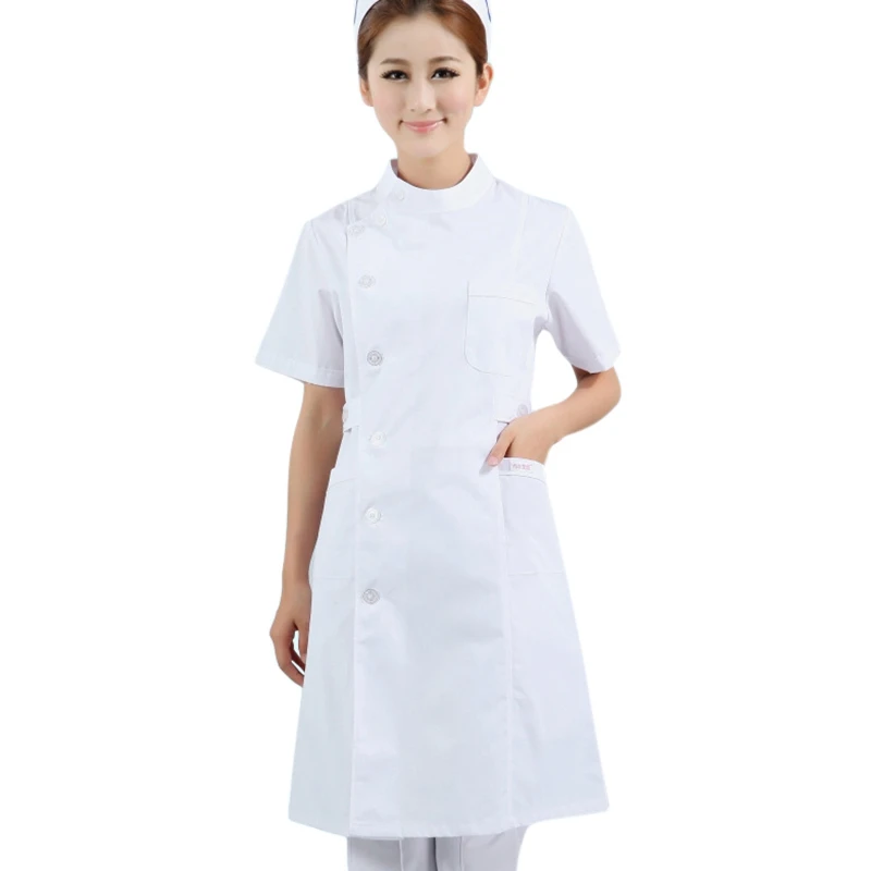 Больничная униформа для доктора Скраб Топы Женская одежда с коротким рукавом форма медсестры, медицинская лабораторная куртка взрослый Халат медсестры костюм