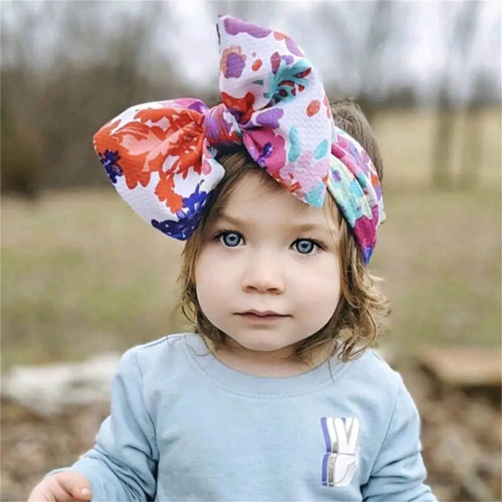 

Kids Headband Bohemia Baby Girls Printed Flower Hairband Newborn Infant Knot Bows Headwraps Headwear Cute Gifts Photo Props