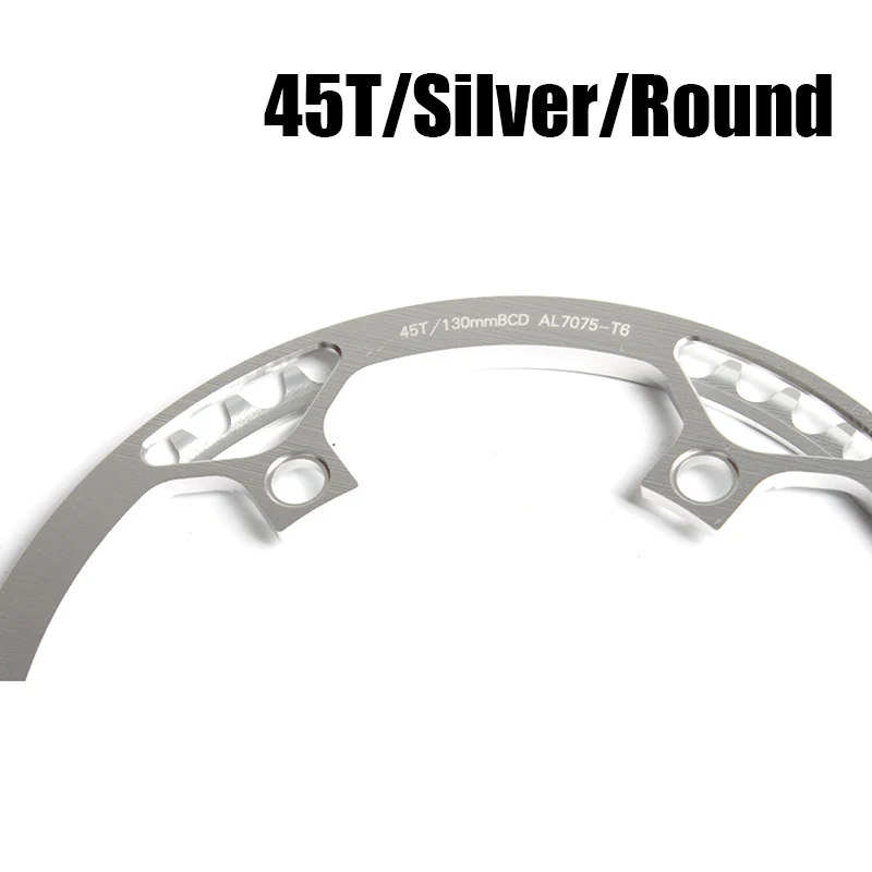 45T round Silver Litepro Сверхлегкий 130 BCD 45T 47T 53T 56T 58T A7075 сплав BMX цепное кольцо складной велосипед BMX цепное колесо велосипед шатун зуб - Цвет: 45T round Silver