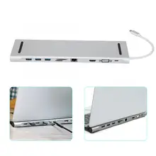 Usb порт usb разветвитель концентратор usb type C Многофункциональный набор контактов для тестирования 10 в 1 Тип-C концентратор серебро Алюминий сплав док-станции
