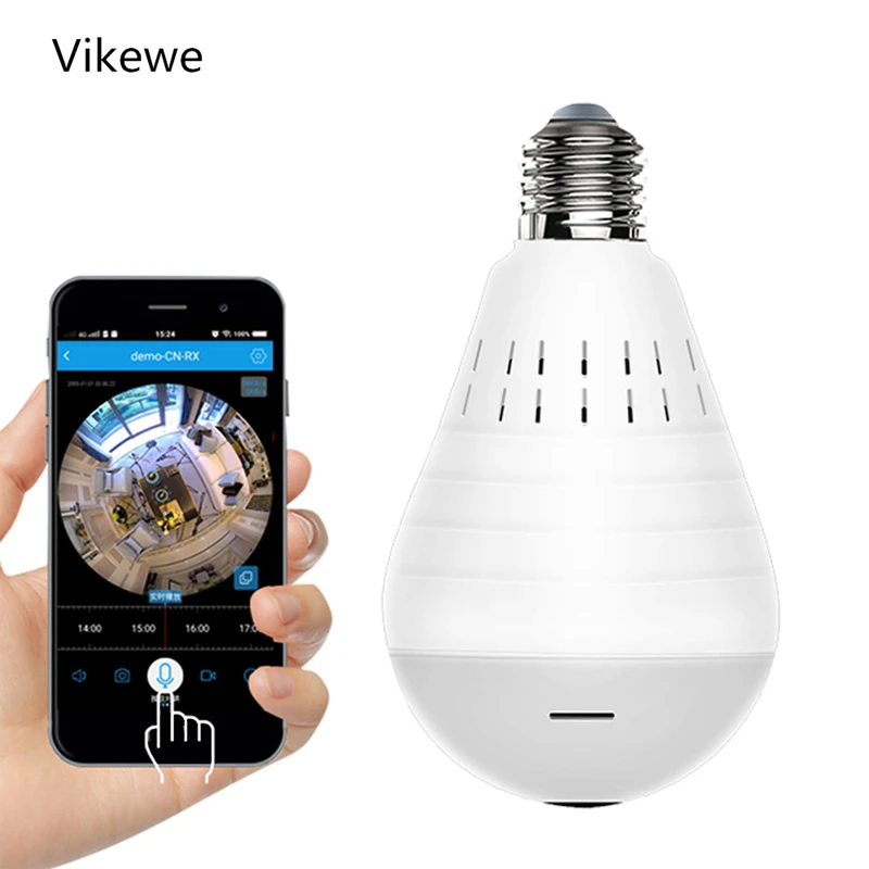 

Home Surveillance Camera IP Camera 1080P LED Ligh Wireless Panoramic Fisheye Bulb Lamp WIFI Camera 360 Degree WiFi CCTV cam