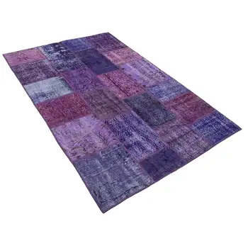 

135x200 Cm Purple Handmade Patchwork Rug-4x7 Ft