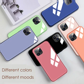 

Arvin Case for iPhone 11 Pro X XS Max XR 7 8 6 6s Plus SE2 SE 2020 Case 9H Hard Tempered Glass Soft Silicone Luxury Cover