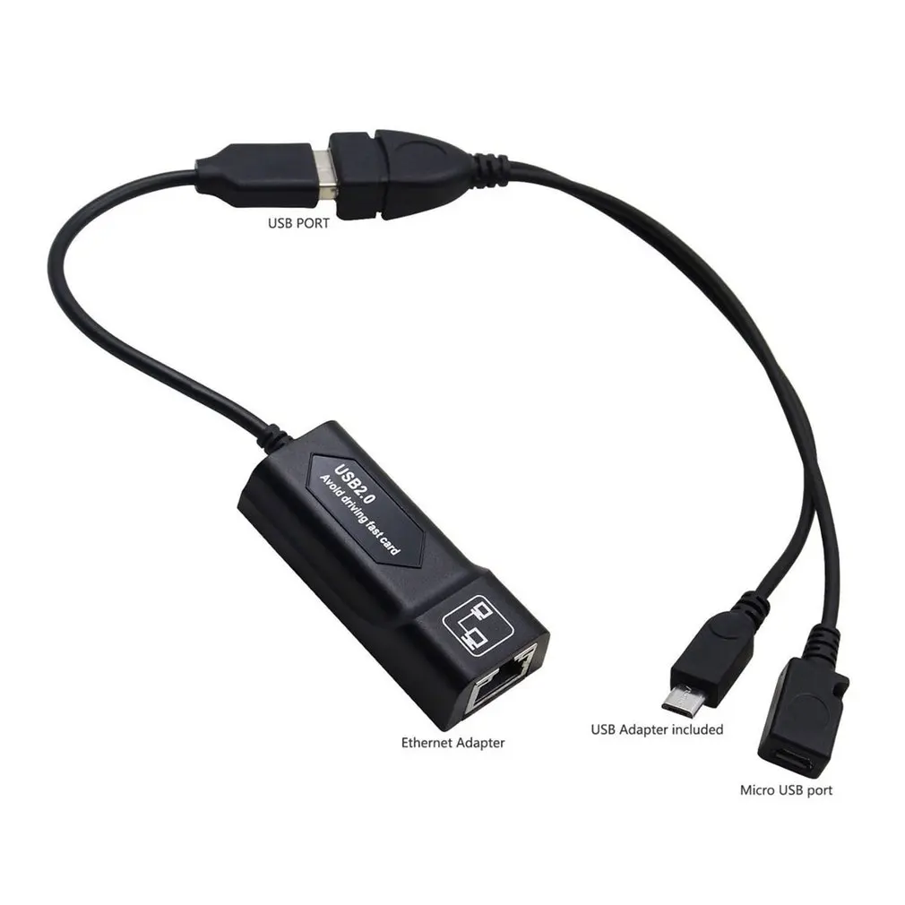 USB 2.0 to RJ45 Adapter with 2x Micro USB Cable - LAN Ethernet Connector and Durable OTG Adapter for Amazon Fire TV 3 or Stick Gen 2 Description Image.This Product Can Be Found With The Tag Names Computer Cables Connecting, Computer Peripherals, PC Hardware Cables Adapters, Usb 2 0 to rj45 adapter
