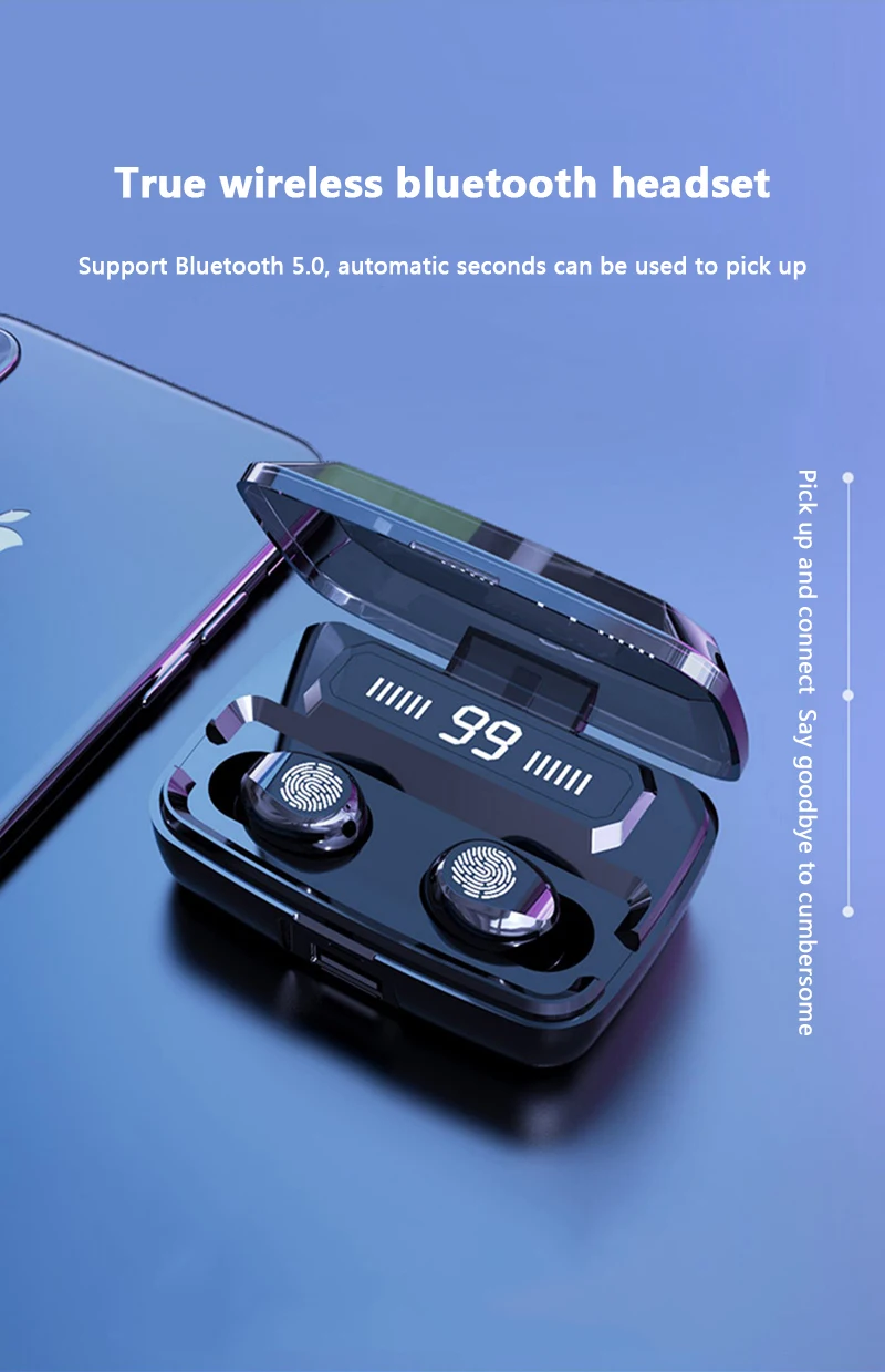 TWS Bluetooth 5,0 наушники беспроводные наушники 6D стерео IPX7 водонепроницаемые наушники с 3500 мАч Charing чехол светодиодный дисплей Bluetoo