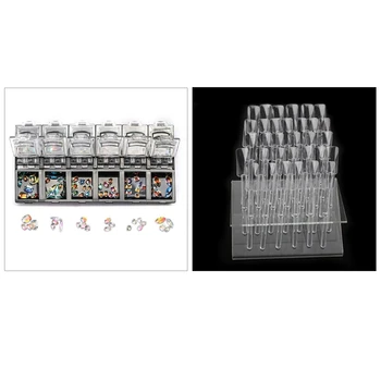 

2 Pcs Nail Art Supplies :1 Pcs Crystals Rhinestones 3D Nail Rhinestone Super Sparkling Nail Art Accessories Decals & 1 Pcs Disp