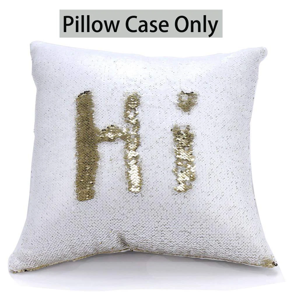 Valentine's Day Gift DIY Mermaid Sequin Cushion Cover Magical Throw Pillowcase Color Changing Reversible Pillow Case Home Decor