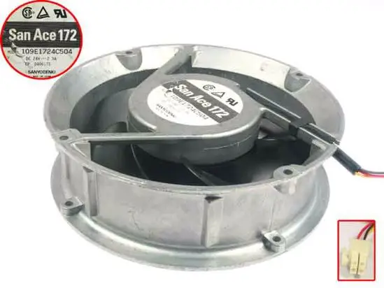 

Вентилятор охлаждения для сервера Sanyo Denki 109E1724C504 DC 24V 2.3A 172x172x51 мм