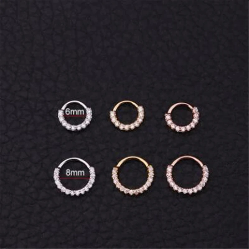Stainless Steel CZ Ear Tragus Daith Cartilage Piercing Jewelry 1PC 6/8/10mm Gold Rose Silver Color piercing jewelry body piercing earrings ear piercing jewelry metal jewelry body piercing jewelry body jewelry