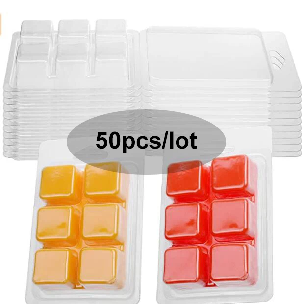 EUPNHY Wax Melt Containers-6 Cavity Clear Empty Plastic Wax Melt Molds-25 Packs Pentacle Shape Clamshells for Tarts Wax Melts.