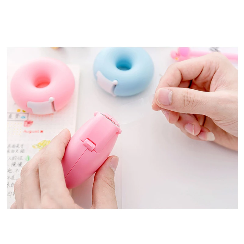 Kawaii корейские Канцтовары пончик диспенсер клейкой ленты безопасный резак для