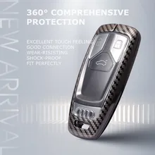 

Car Key Case Cover Shell Metal For Audi A4 B9 A5 A6 S4 S5 S7 8W Q7 4M Q5 TT Smart Remote Protector Auto Accessories Keychain