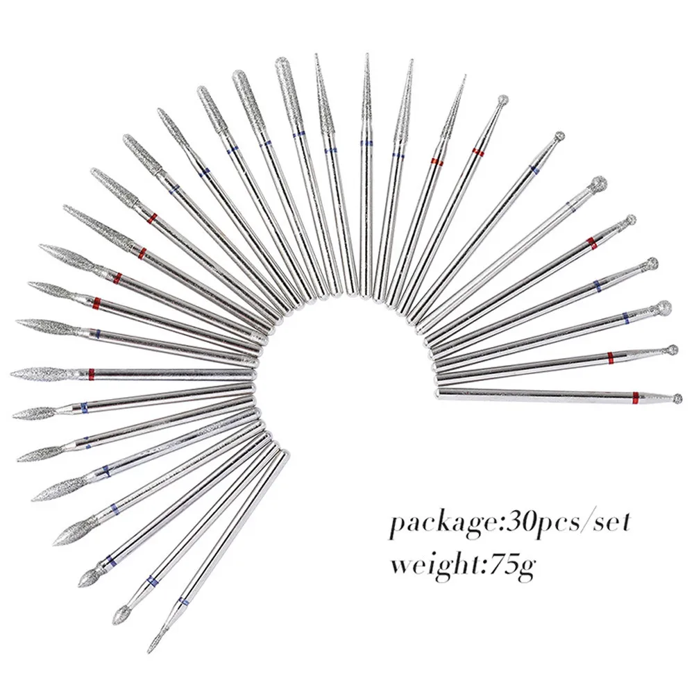 KROFAUE 30Pcs/Set Milling Cutters Electric Rotary Nail Drill Bit Manicure Files Polish Remover Tools Art Accessories | Красота и