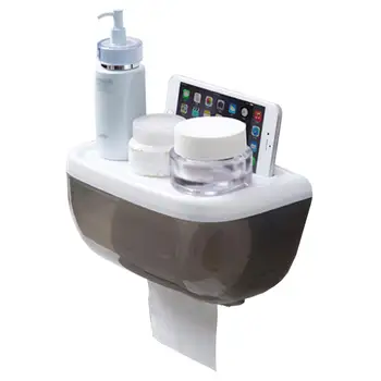 

Tissue Boxes Toilet Paper Rolls Stand Holder Dispenser Wall Mounted Self Adhesive Storage Organizer for Bathroom Kitchen Home
