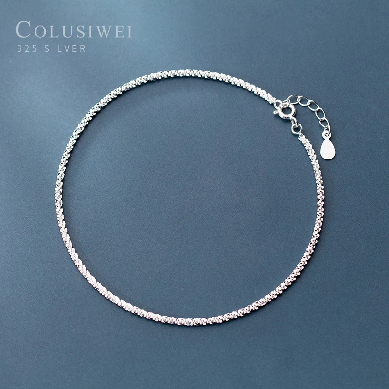 COLUSIWEI Authentic 925 Sterling Silver Starry Anklet for Women Simple Silver Leg Anklet Korean Style Female Fashion Jewelry COLUSIWEI Authentic 925 Sterling Silver Starry Anklet for Women Simple Silver Leg Anklet Korean Style Female Fashion Jewelry