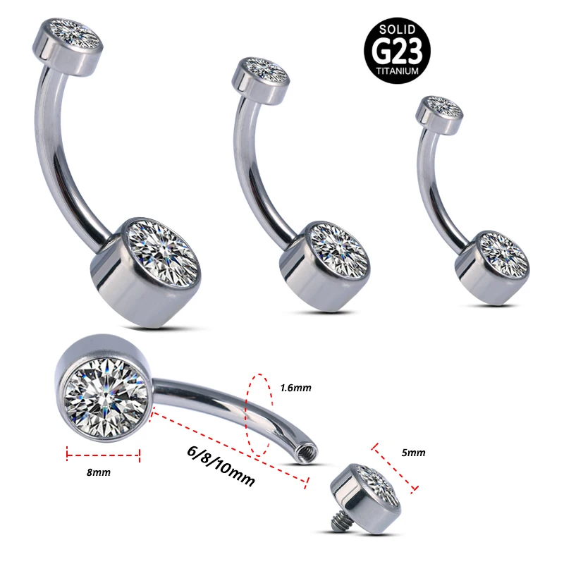1Pc 14G G23 Titanium Ombligo Party Stud Barbell for Woman Body Jewelry Sexy Navel Piercing Belly Button Rings Bar | Украшения и