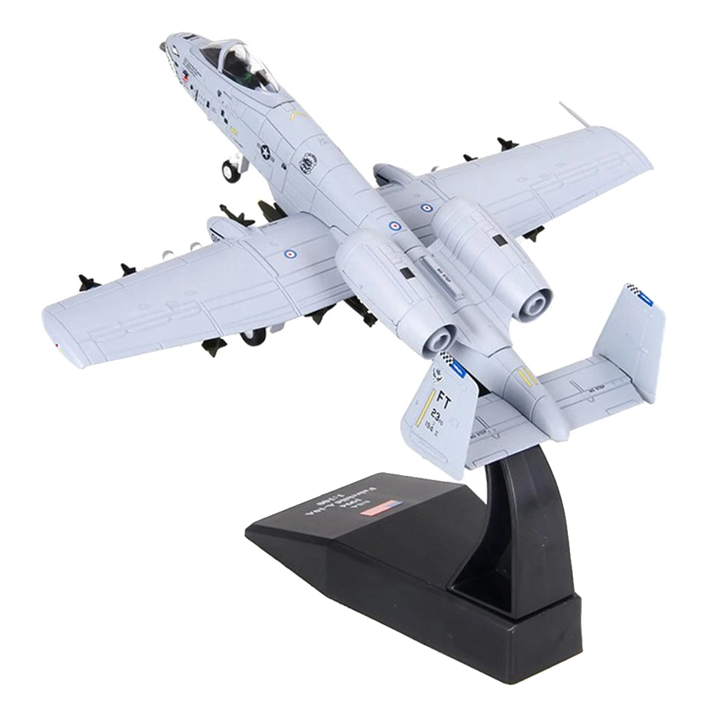 USA A-10 Attacker Aircraft 1:100 Scale Warthog Diecast Display Model with Stand for Decoration or Gift
