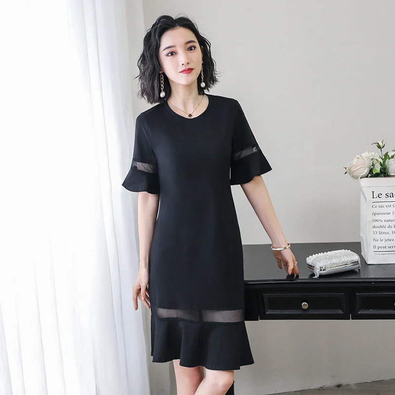 

France Non-mainstream Yamamoto Slimming Retro Hepburn Black Dress 2019 Spring And Autumn Immortal over-the-Knee Mid-length Dress