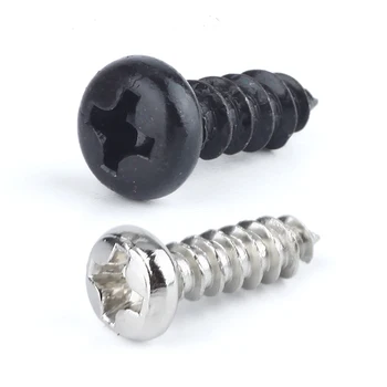 

100pcs M1.5 M2 M2.6 M3 Black Steel Mini Micro Small Phillips Cross Round Pan Head Self-tapping Wood Screw For Laptop
