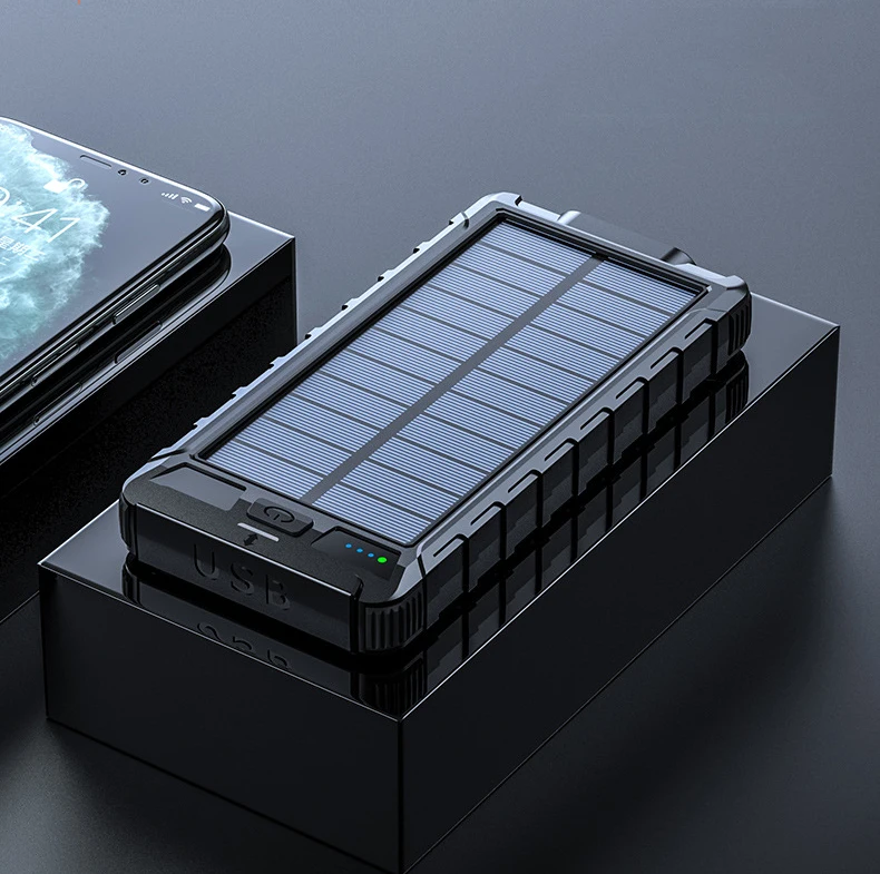 20000mAh Solar Power Bank For iPhone 11 XR Samsung Xiaomi Powerbank Portable Charger Waterproof Solar External Battery Poverbank best portable charger