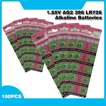 

100pc 1.55V AG2 AG 2 LR726 RW411 Watch Clocks Pilas Cell Coin Battery GP397 L726 SR59 SR59L SR59W SR726 SR726SW V397 Calculators