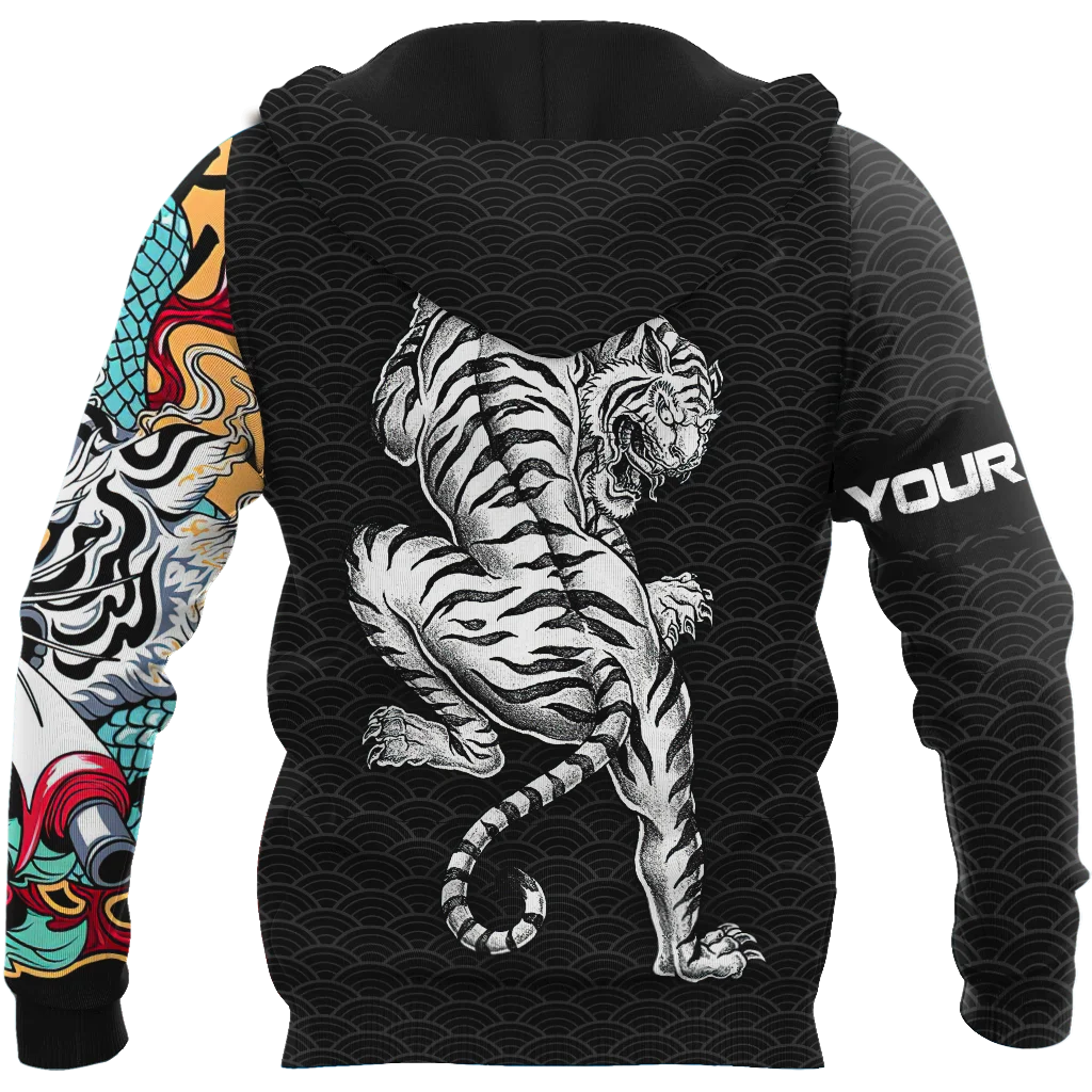 2021 Autumn Mens Hoodie Custom Name Tattoo Tiger 3D All Over Printed hoodies and Sweatshirt Unisex Casual Stree Sportswear DW784