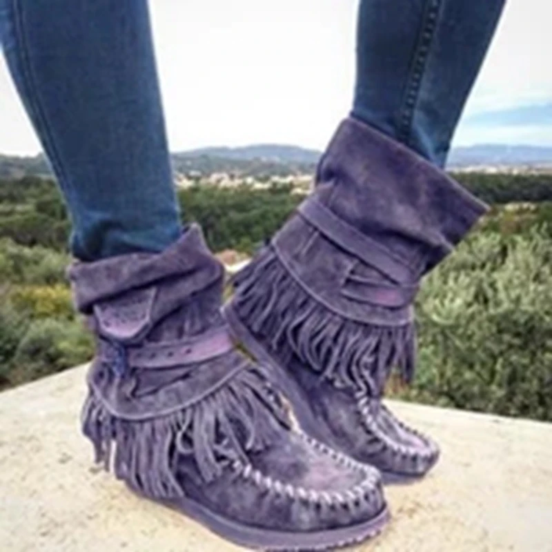 indian style boots with fringe