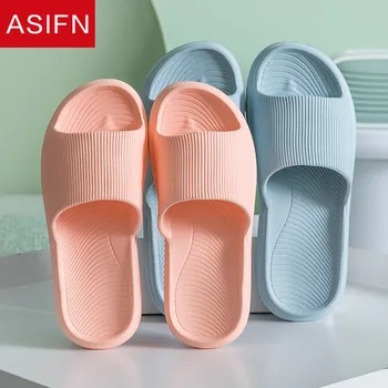

ASIFN Men Women Slippers Slides Summer Bathroom Slipper Indoor Non-slip Zapatos De Hombre Sandals Flip Flops Platform Shoes