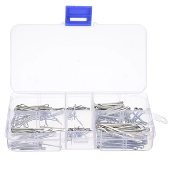 

175pcs Split Pins Cotter Fixings Assorted Sizes Zinc Plated Steel Hard Case Link Split Cotter Pin with Box 1.3mm-2.2mm