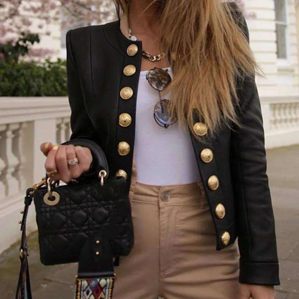 

Women Spring Autumn Pu Leather Jacket Casual Slim Moto Biker Faux Leather Jacket Female Coat Basic Streetwear New Grunge Style