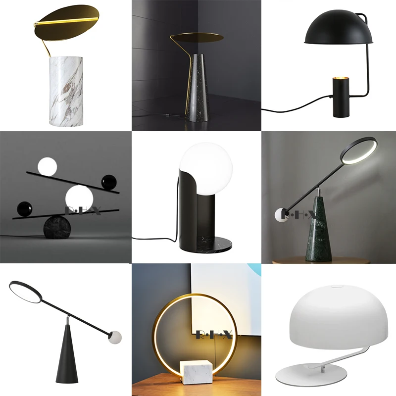 

Northern Europe Wind Desk Lamp Originality Post Modern Designer Arts Personality A Living Room Bedroom Bedside Marble Desk Lamp