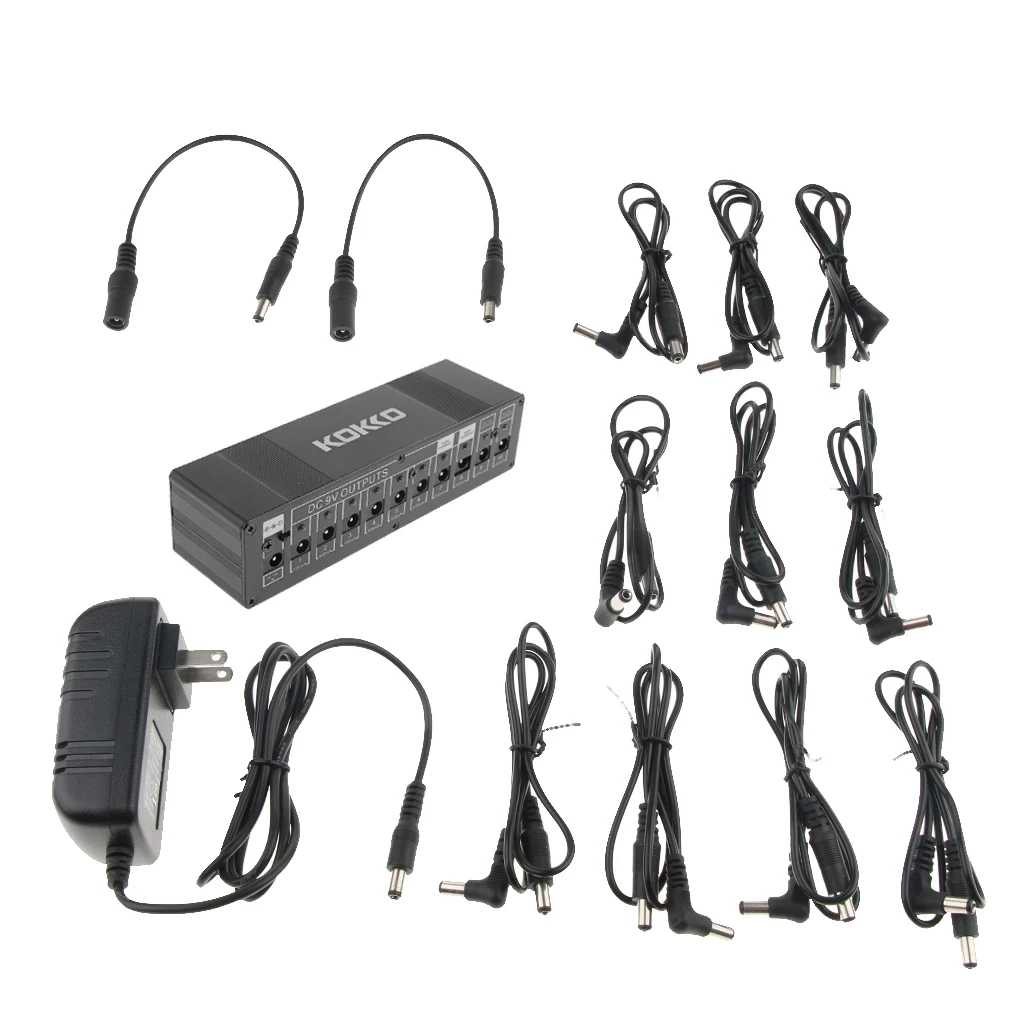 Guitar Effect Pedal Board Power Supply Brick Bank 10 WAY US Plug 9v 12v 18v