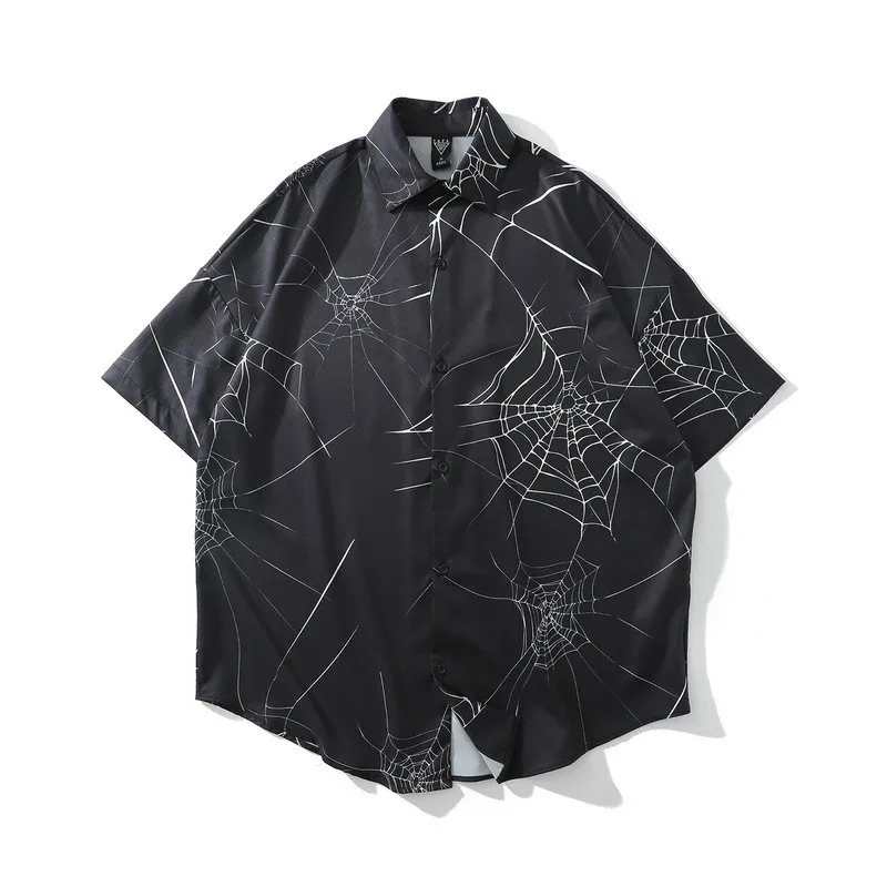 Рубашка с коротким рукавом для мужчин и женщин оригинальная свободная Модная