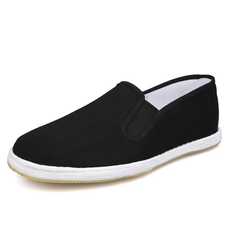 

Entirely Handmade Strong Cloth Soles Anti-slip Old Beijing Cloth Shoes Middle-aged Cloth Shoes Casual Flat Heel Pure Black Canva