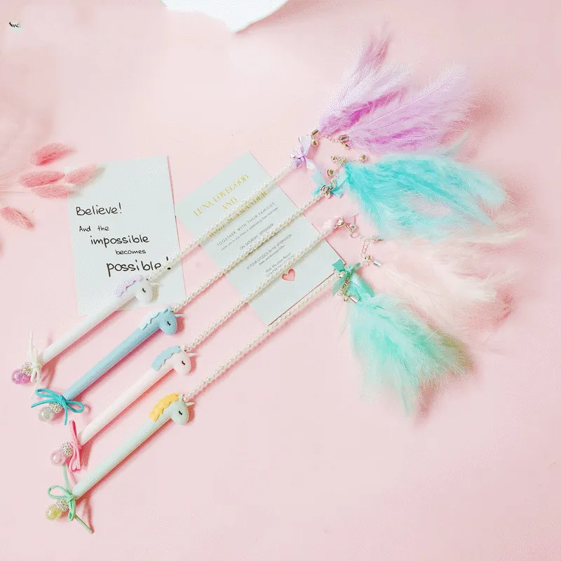 

Unicorn Feather Cat Teaser Wand Toys High Quality Funny Interactive Cats Stick Pet Toys Leap Cat Accessories Pets Products 1PCS