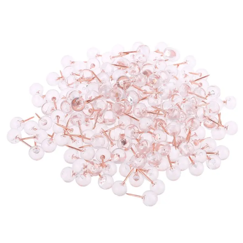 

200 Pack Push Pins Rose Gold Map Tacks Large Size Pins Rose Gold Steel Point