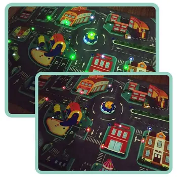

Baby LED Play Mat Crawling Pad Children's Educational Carpet Traffic Urban Road Playmat Colorful Kids Infant Non-slip Mats