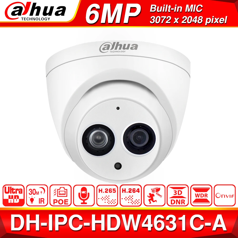 Dahua 6MP 8+ 4 камеры видеонаблюдения с NVR4108-8P-4KS2 ip-камерой IPC-HDBW4631C-A P2P система видеонаблюдения простая установка