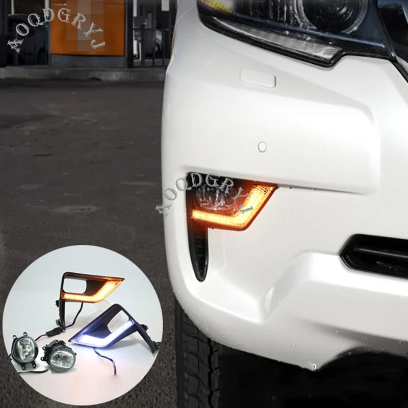 

Car Styling For Toyota Land Cruiser Prado 150 2018-2019 LED Front Bumper DRL Fog light Conversion Kit