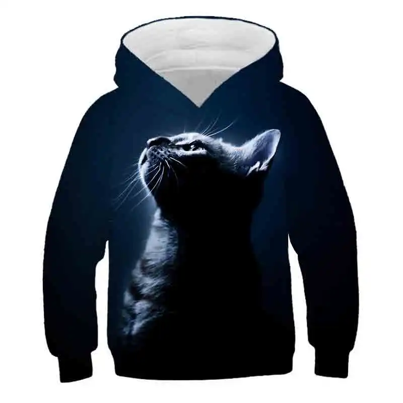 hoodie kid Girls Clothes Spring Summer Casual Boys Clothing Funny Cute Cat 3D Print Long Sleeve Sweatshirt Kids Children Fashion Tops baby hooded shirt