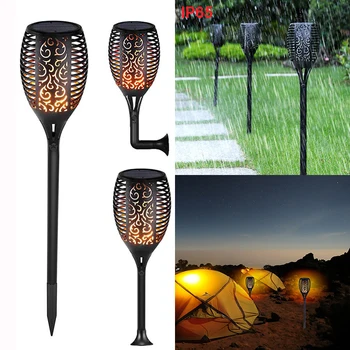 

Outdoor Solar Garden Lawn Decoration Landscape Light 96 LED IP65 Waterproof Flame Lamps Energy Saving Lamp Torch Light Spotlight