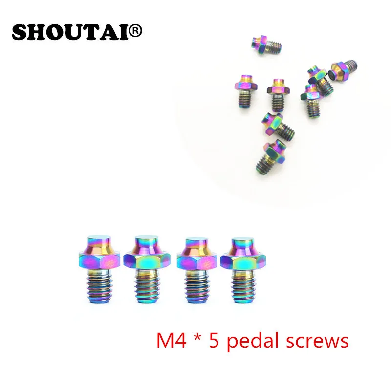 8pcs M4*5 Pedal Ti Bolt Anti-Slip Titanium Bolts For Mountain Road Cycling XC Cross-country Hexagon Screws | Спорт и развлечения