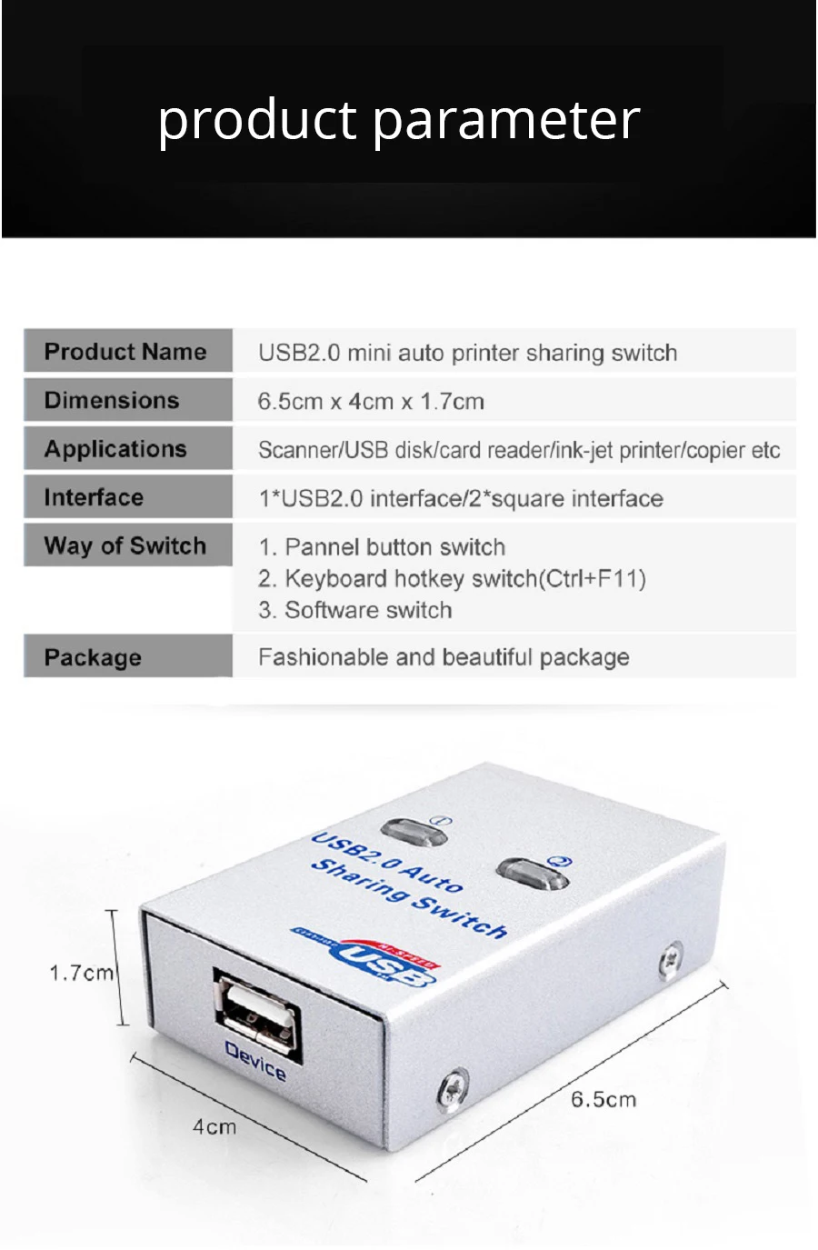Usb принтер Автоматический коммутатор splitter 2 хостов доля один отправить два печати Поддержка кабелей любой USB interfac