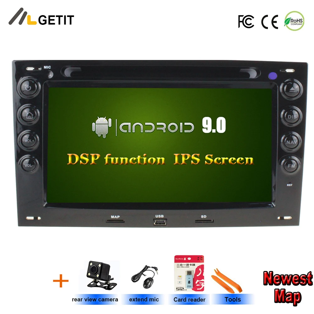Автомобильный DVD плеер на Android 9 0 с GPS для Renault Megane2 Megane 2 2006 2010 Wi Fi Bluetooth стерео