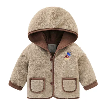 

Boys lamb cashmere plus velvet cotton jacket winter winter children's wear children's baby thick warm winter