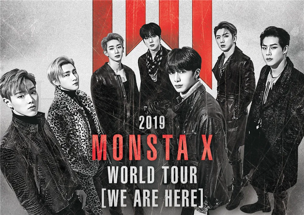 Monsta X Kpop плакаты Высокое разрешение украшения дома глянцевая бумага печатает домашний арт бренд - Цвет: Белый